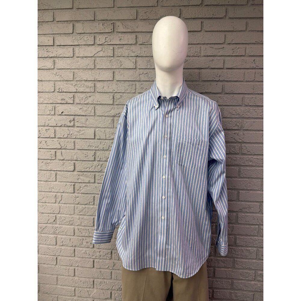 Brooks Brothers Country Club Dress Shirt Non-Iron Men’s XL Stripe Long Sleeve